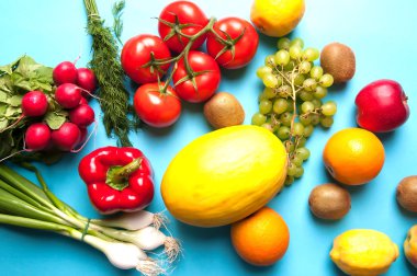 Meyve ve sebze yukarıdan