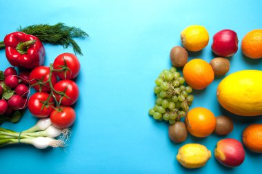 Meyve ve sebze yukarıdan