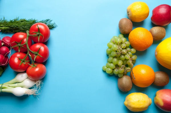 Meyve ve sebze yukarıdan