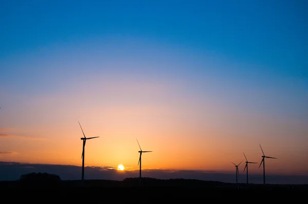 The image of windmill, sunset, energy — Stock Photo, Image