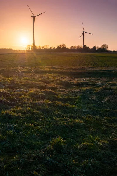 The image of windmill, sunset, energy — Stock Photo, Image
