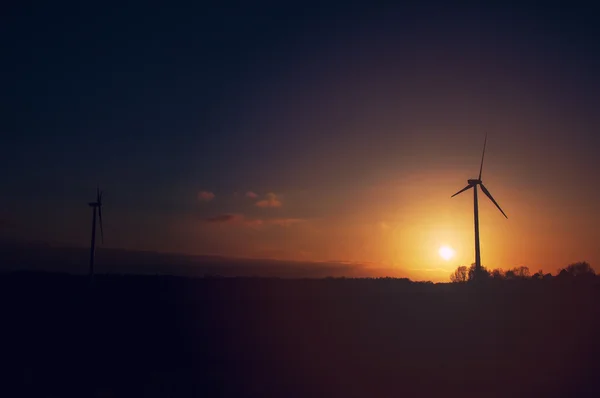 The image of windmill, sunset, energy — Stock Photo, Image