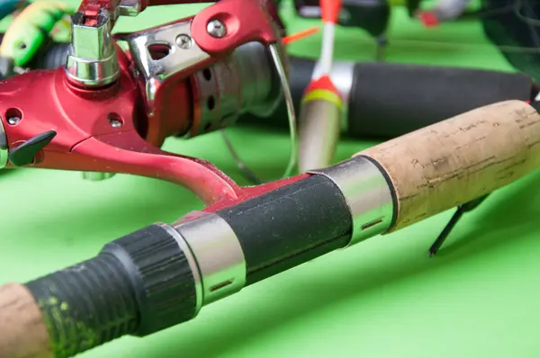 Vistuig op een groene achtergrond — Stockfoto