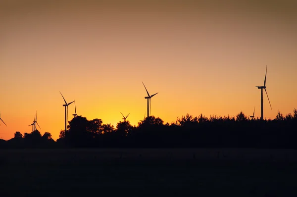 An image of windmills at sunset — Stock Photo, Image