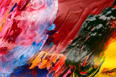 Yukarıdan çok renkli closeup arka plan yağ boyalar