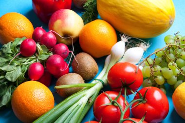 Meyve ve sebze yukarıdan