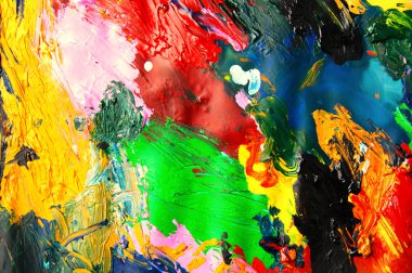 Yukarıdan çok renkli closeup arka plan yağ boyalar