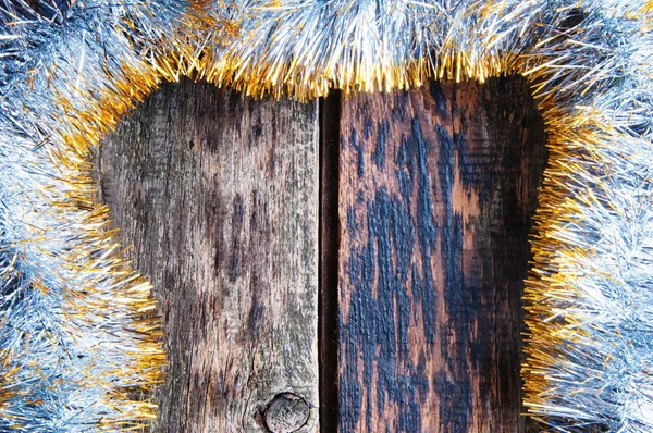 Bild von Weihnachten festliche Dekoration auf Holzgrund. Text — Stockfoto