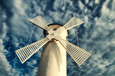 Deniz feneri yel Stawa Mlyny Swinoujscie, Polonya.