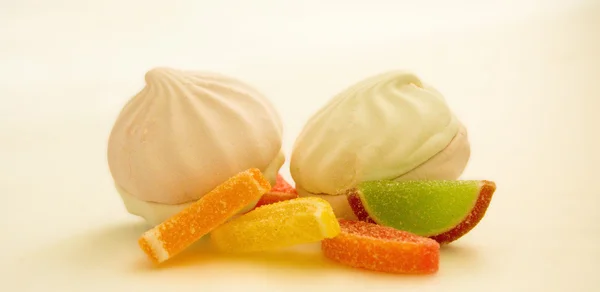 Marshmallow and marmalade (sweet dessert) — Stock Photo, Image