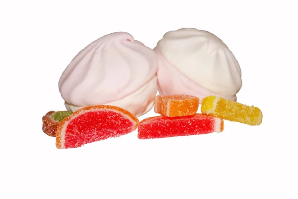 Dessert sweets (marshmallows and jellies) — Stock Photo, Image