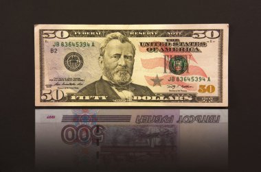 Elli dolar yansıma Rus ruble bir beş yüz