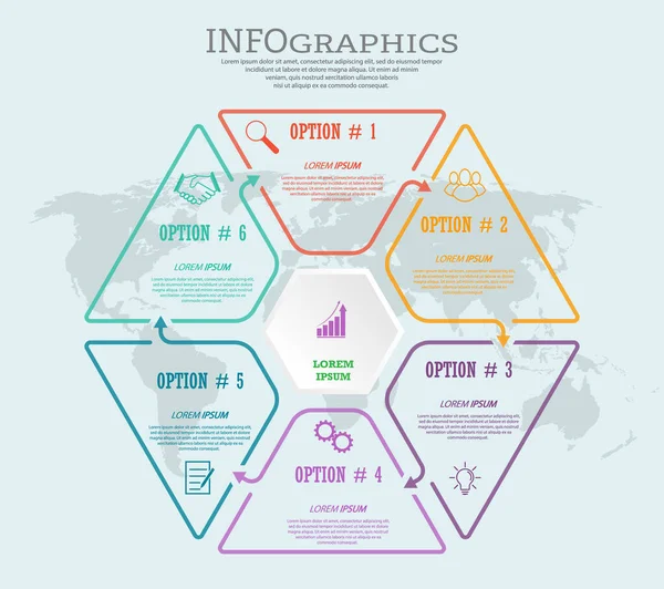 Infografická Šablona Vizuálními Ikonami Etap Podnikání Školení Marketing Nebo Finanční — Stockový vektor