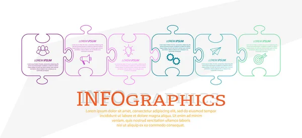 Infografik Med Piktogram Mall För Etapper Företag Utbildning Marknadsföring Eller — Stock vektor