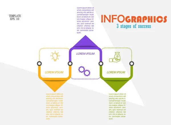 Infografiken Mit Piktogrammen Vorlage Für Phasen Des Geschäfts Der Ausbildung — Stockvektor