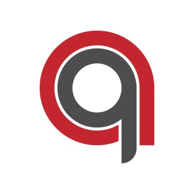 A ve Q harfleri. Logo, marka ya da etiket için düz tasarım. Vektör illüstrasyonu