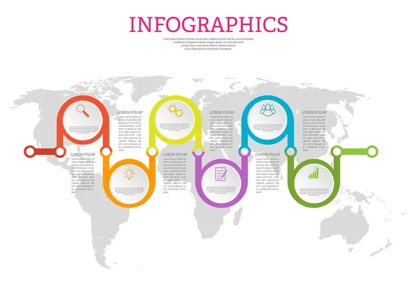 Modèle Infographie Avec Icônes Visuelles Étapes Affaires Formation Marketing Réussite — Image vectorielle