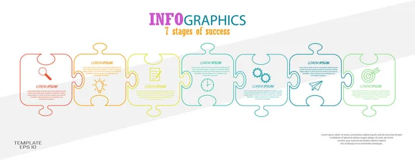 Conceito Negócio Modelo Infográfico Com Ícones Visuais Fases Negócio Formação —  Vetores de Stock