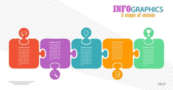 Infographie Modèle Concept Avec Des Icônes Visuelles Étapes Affaires Formation — Image vectorielle