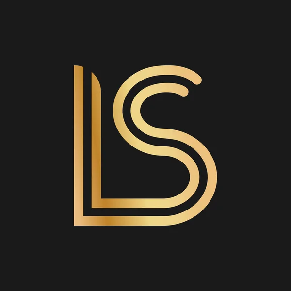 Letras Maiúsculas Projeto Encadernação Plana Uma Tonalidade Dourada Para Logotipo — Vetor de Stock