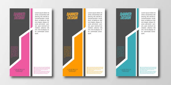 バナーやポスター 書籍やパンフレットカバー用の抽象的なデザインテンプレートのセット — ストックベクタ