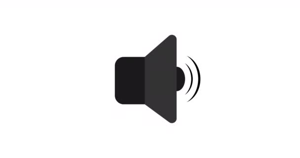 Анимированный Логотип Громкости Звука Векторная Анимация Значок Звука Белом Изолированном — стоковое видео