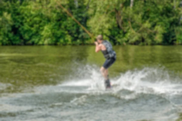 Storia Creativa Sul Tema Del Kitesurf Con Elementi Sfocati Bokeh — Foto Stock