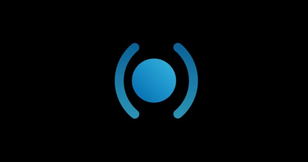Animiertes Wifi Symbol Mit Strahlung Verschiedene Richtungen Die Auflösung Von — Stockvideo