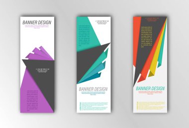 Soyut vektör pankartı şablonu. Afişler, posterler, kartlar ve görsel içerik tasarımı için resim. Yaratıcı tasarım