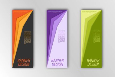 Soyut vektör pankartı şablonu. Afişler, posterler, kartlar ve görsel içerik tasarımı için resim. Yaratıcı tasarım