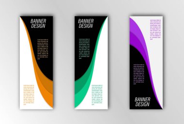 Soyut vektör pankartı şablonu. Afişler, posterler, kartlar ve görsel içerik tasarımı için resim. Yaratıcı tasarım