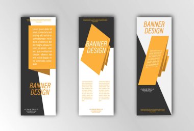 Soyut vektör pankartı şablonu. Afişler, posterler, kartlar ve görsel içerik tasarımı için resim. Düz tasarım