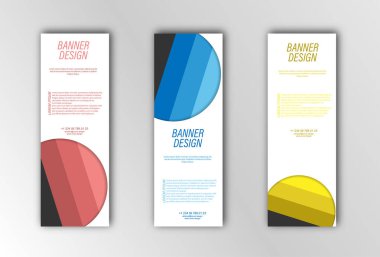 Soyut vektör pankartı şablonu. Afişler, posterler, kartlar ve görsel içerik tasarımı için resim. Düz tasarım