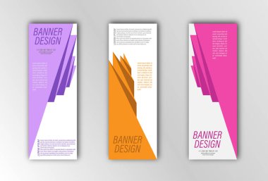 Soyut vektör pankartı şablonu. Afişler, posterler, kartlar ve görsel içerik tasarımı için resim. Düz tasarım