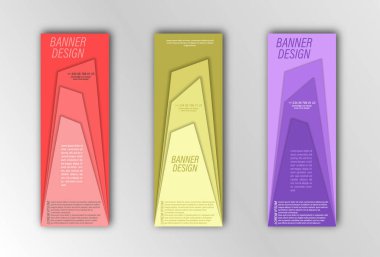 Soyut vektör pankartı şablonu. Afişler, posterler, kartlar ve görsel içerik tasarımı için resim. Yaratıcı tasarım