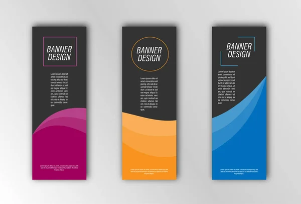 Αφηρημένο Πρότυπο Banner Επεξεργάσιμη Διανυσματική Απεικόνιση Επίπεδη Σχεδίαση — Διανυσματικό Αρχείο