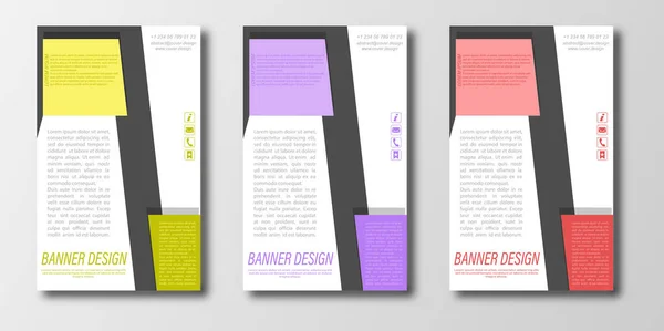 Abstract Design Sjabloon Voor Een Banner Poster Flyer Vlakke Vectorstijl — Stockvector