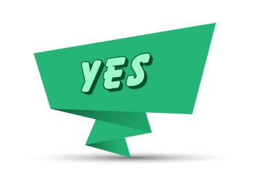 Üzerinde EVET yazan renkli bir afiş. Basit hisse senedi vektör çizimi