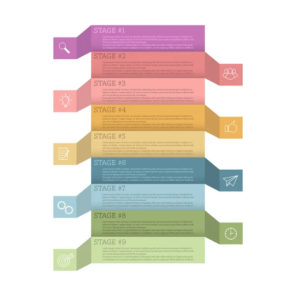 Infografías Plantilla Vectorial Con Pictogramas Para Diagramas Flujo Negocios Finanzas — Archivo Imágenes Vectoriales