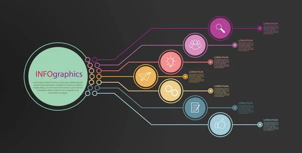 Infographie Modèle Vectoriel Avec Pictogrammes Pour Les Affaires Les Finances — Image vectorielle