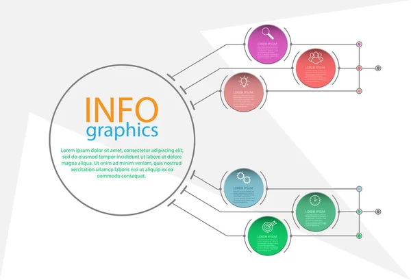 Infográficos Modelo Vetorial Com Pictogramas Para Fluxogramas Negócios Finanças Sites —  Vetores de Stock