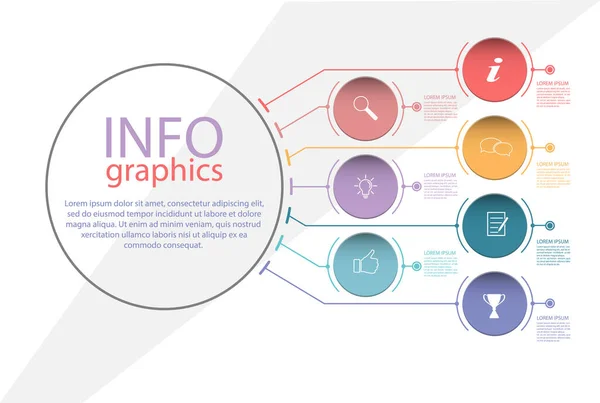 Infographie Modèle Vectoriel Avec Pictogrammes Pour Les Affaires Les Finances — Image vectorielle