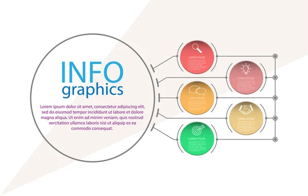 Infographie Modèle Vectoriel Avec Pictogrammes Pour Les Affaires Les Finances — Image vectorielle