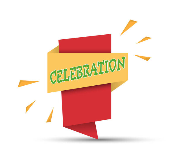 Красочный баннер со словом CELEBRATION. Простая векторная иллюстрация запасов