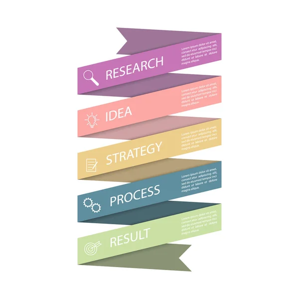 Infografieën Vector Template Met Pictogrammen Voor Business Finance Flowcharts Websites — Stockvector