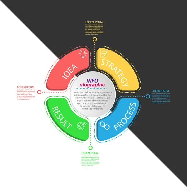 Infographie Modèle Vectoriel Avec Pictogrammes Pour Les Affaires Les Finances — Image vectorielle