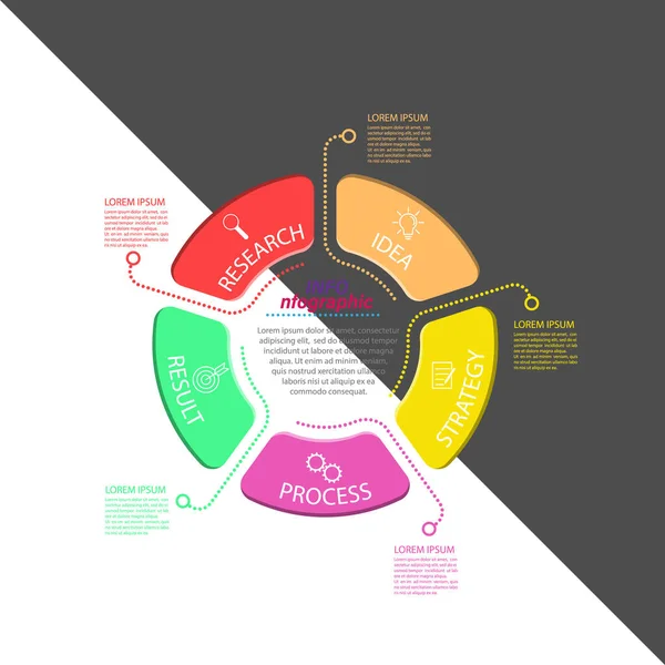 Infographie Modèle Vectoriel Avec Pictogrammes Pour Les Affaires Les Finances — Image vectorielle