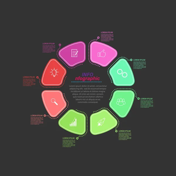 Infográficos Modelo Vetorial Com Pictogramas Para Fluxogramas Negócios Finanças Sites —  Vetores de Stock