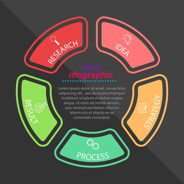 Infográficos Modelo Vetorial Com Pictogramas Para Fluxogramas Negócios Finanças Sites —  Vetores de Stock