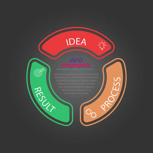 Infografica Modello Vettoriale Con Pittogrammi Diagrammi Flusso Aziendali Finanziari Siti — Vettoriale Stock